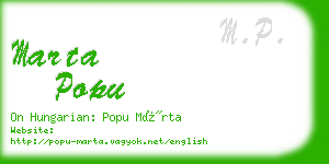 marta popu business card